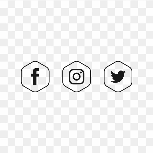 HD Facebook, Instagram and Twitter icon transparent png